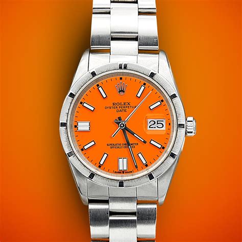 orange dial rolex|rolex oyster perpetual orange dial.